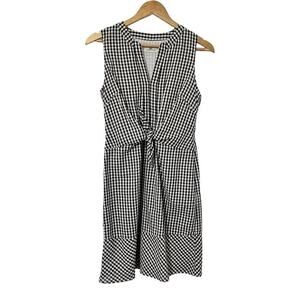 Vineyard Vines Gingham Seersucker Tie Front Mini Dress Size 4 White Beach Picnic
